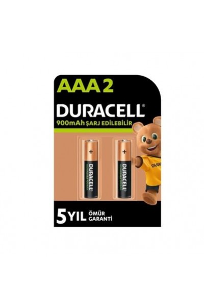 Duracell 900 mAh Şarjlı AAA İnce Kalem Pil 2'li Paket Duracell 900 mAh Şarjlı AAA İnce Kalem Pil 2'li Paket