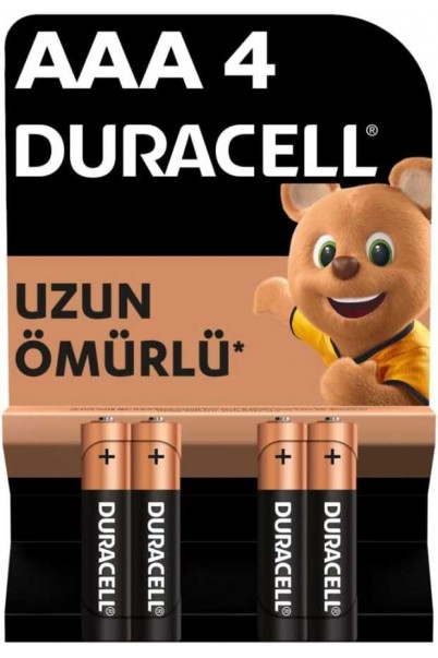 Duracell AAA İnce Alkalin Pil 4lü Blister Duracell AAA İnce Alkalin Pil 4lü Blister