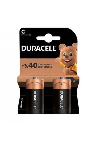 Duracell Alkalin C 2'li Orta Boy Pil Duracell Alkalin C 2'li Orta Boy Pil