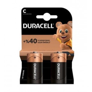 Duracell Alkalin C 2'li Orta Boy Pil