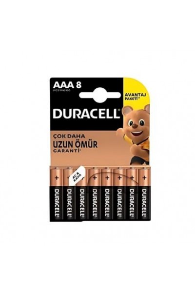 Duracell Basic Alkalin AAA İnce Kalem Pil 8'li Paket Duracell Basic Alkalin AAA İnce Kalem Pil 8'li Paket