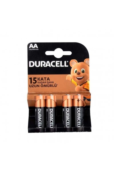 DURACELL ALKALİN KALEM PİL (AA) 4'LÜ DURACELL ALKALİN KALEM PİL (AA) 4'LÜ
