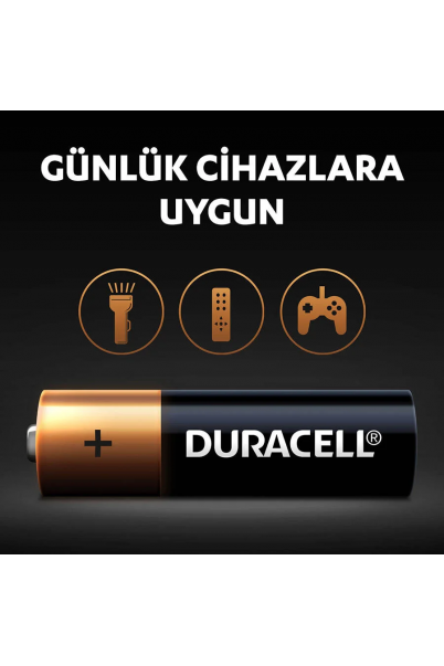 DURACELL ALKALİN KALEM PİL (AA) 4'LÜ DURACELL ALKALİN KALEM PİL (AA) 4'LÜ