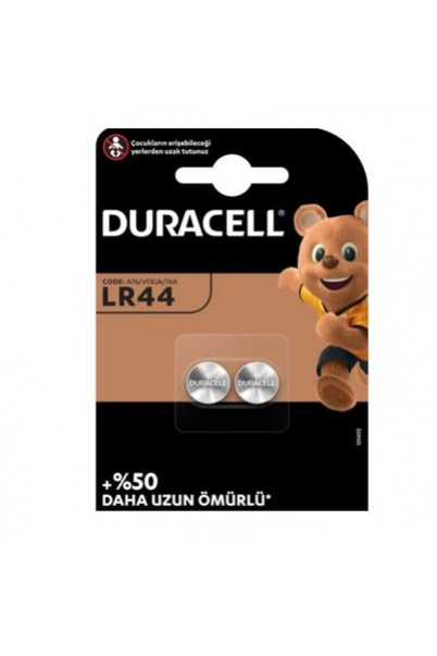 Duracell Alkaline Pil LR44 1,5V Alkaline Pil 2'li Blister Duracell Alkaline Pil LR44 1,5V Alkaline Pil 2'li Blister
