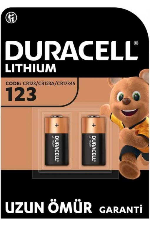 Duracell CR123A 3V Lityum Pil 2'li Paket2 Pil 3V (CR15H270)