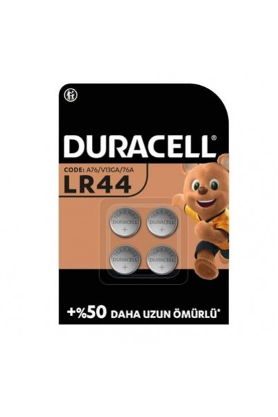 Duracell LR44 Alkalin 1.5v Düğme Pil 4'lü Duracell LR44 Alkalin 1.5v Düğme Pil 4'lü