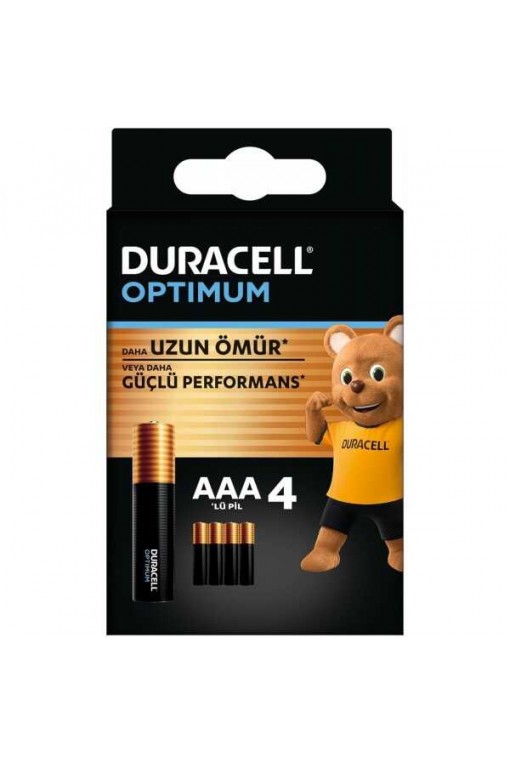 Duracell Optimum AAA Alkalin İnce Pil 4lü Blister Duracell Optimum AAA Alkalin İnce Pil 4lü Blister