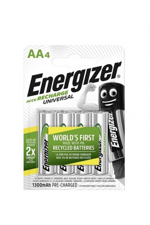 Energizer 1300mAh Şarjlı AA Kalem Pil 4'lü Blister Ambalaj Energizer 1300mAh Şarjlı AA Kalem Pil 4'lü Blister Ambalaj