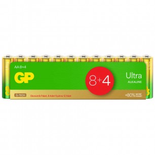 GP G-TECH Ultra Alkalin Kalem LR6 - AA Boy 1.5V Pil 12'li Shrink