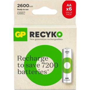 GP ReCyko 2600mAh 1.2 V Ni-MH 6'lı AA Kalem Şarjlı Pil