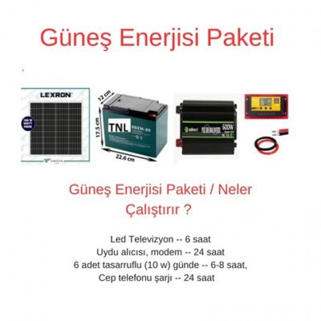 Güneş Enerjisi Paketi / Günlük 1 Kw Enerji YAZ  KULLANIM