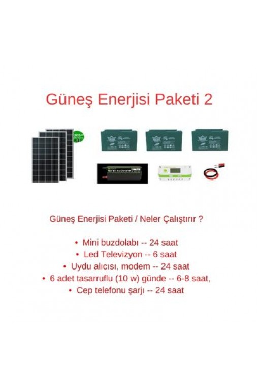 Güneş Enerjisi Paketi / Günlük 2 Kw Enerji YAZ KIŞ KULLANIM Güneş Enerjisi Paketi / Günlük 2 Kw Enerji YAZ KIŞ KULLANIM