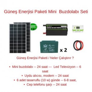 Güneş Enerjisi Paketi Mini  Buzdolabı Seti
