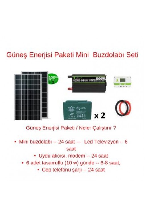 Güneş Enerjisi Paketi Mini  Buzdolabı Seti