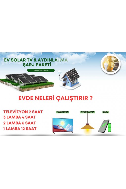 Güneş Paneli Seti Aydınlatma Tv Telefon Şarj Paketi