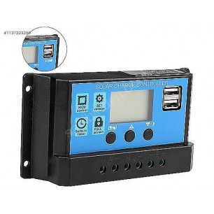 Hightek 12V/24V 10A Solar Şarj Kontrol Cihazı PWM Akü Şarj Regülatörü LCD Ekranlı