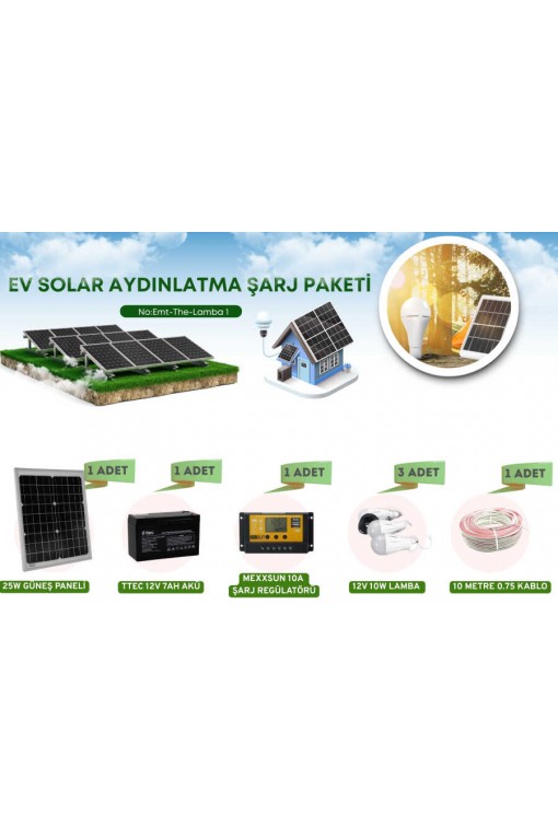 Hobi Bahçeleri için Güneş Enerjili Lamba ve Şarj Seti