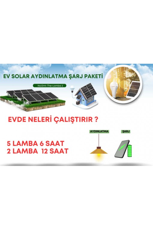 Kamp ve Piknik için Solar Güneş Enerjili Lamba ve Şarj Seti 5 Lamba