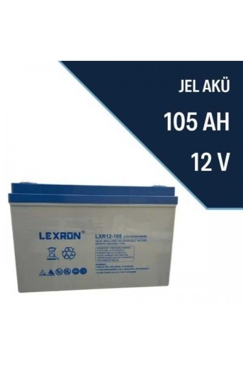 LEXRON 12V 105AH Deep Cycle Karbon Jel Akü