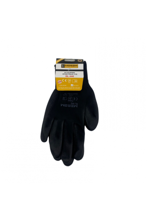 Meşem Pu Eldiven Siyah Palm 1/2 - 7 size Meşem Pu Eldiven Siyah Palm 1/2 - 7 size