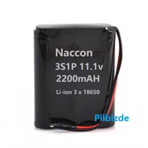 Naccon 11.1v 2000mah 3S1P 18650 Li-ion 3S 10A BMS Devreli Pil Kablolu