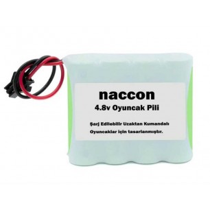 Naccon 4.8V 1100mAh Siyah Soketli Şarjlı Oyuncak Pili AA Kalem Pilli