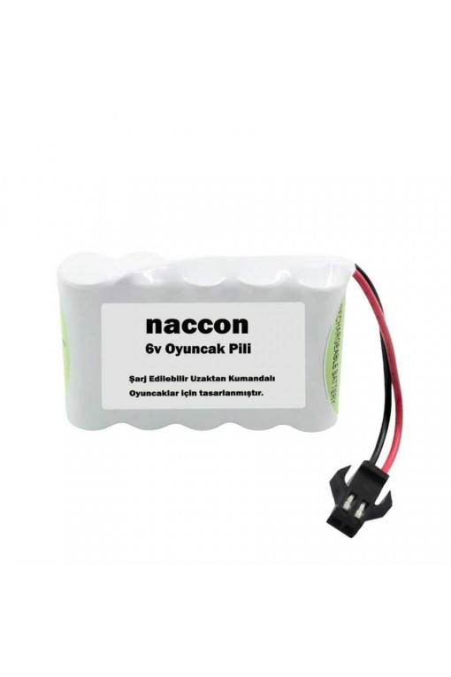 Naccon 6V 1000mAh Siyah Soketli Şarjlı Oyuncak Pili AA Kalem Pilli
