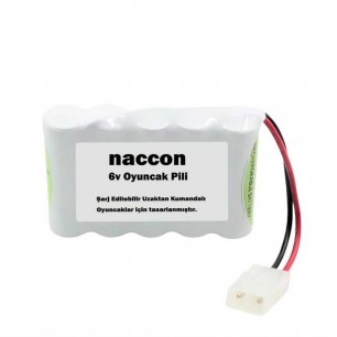Naccon 6V 1000mAh Tamiya Soketli Şarjlı Oyuncak Pili AA Kalem Pilli