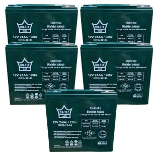 Ortec 12V 24AH Elektrikli Motosiklet Aküsü 5'li Set Ortec 12V 24AH Elektrikli Motosiklet Aküsü 5'li Set