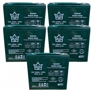 Ortec 12V 24AH Elektrikli Motosiklet Aküsü 5'li Set Ortec 12V 24AH Elektrikli Motosiklet Aküsü 5'li Set