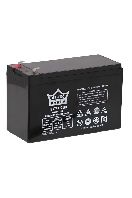 Ortec 12V 7Ah Bakımsız Kuru Tip Akü