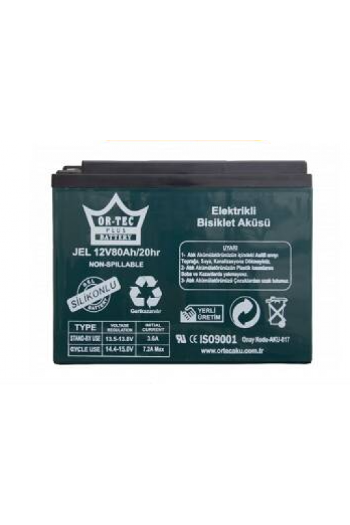 Ortec 12V 80Ah Elektrikli Bisikletler için Jel Akü Ortec 12V 80Ah Elektrikli Bisikletler için Jel Akü