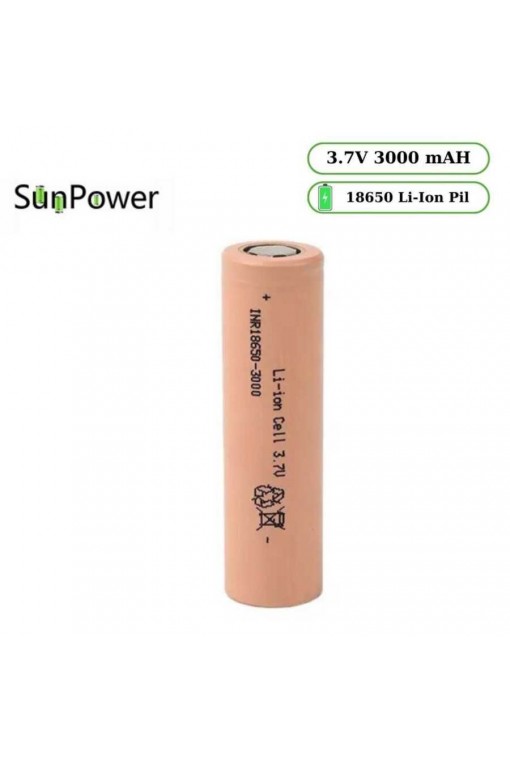 ORTEC LİTHİUM SUNPOWER 18650 3000 MAH 10C ORTEC LİTHİUM SUNPOWER 18650 3000 MAH 10C