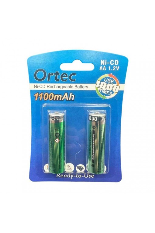ORTEC NIMH RECHARGEABLE AA 1100 MAH 1.2V ORTEC NIMH RECHARGEABLE AA 1100 MAH 1.2V