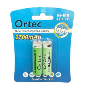 ORTEC NIMH RECHARGEABLE AA 2700 MAH 1.2V