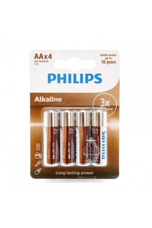 Philips Alkalin AA Kalem Pil 4'lü Paket Philips Alkalin AA Kalem Pil 4'lü Paket