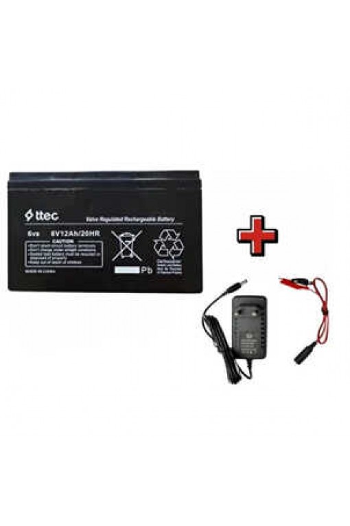 Pilsan Akülü Oyuncak Araba Için Uyumlu 6V 12AH 6 Volt 12 Amper 6 Volt Akü+ Şarj Cihazı Krokodil Uçlu