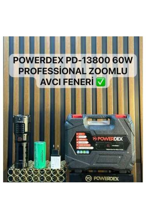 Powerdex PD-13800 60W 6000 Lümen Profesyonel Avcı Feneri