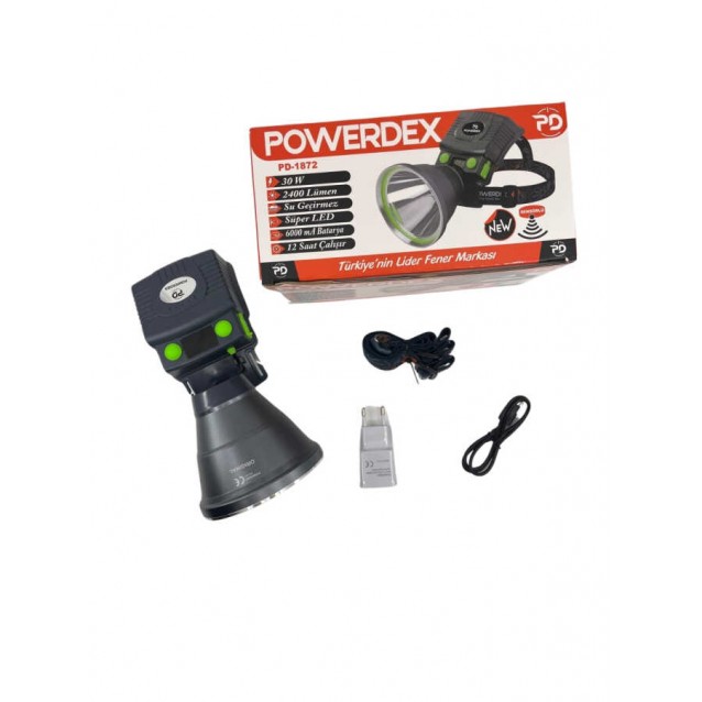 Powerdex PD-1872 30 Watt 2400 Lümen Profesyonel Sensörlü Kafa Feneri