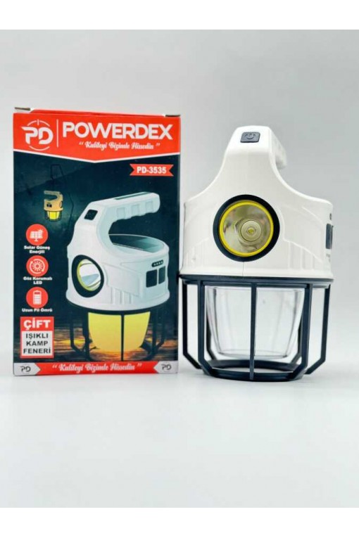 Powerdex PD-3535 Çift Işıklı Solar Şarjlı Kamp Lambası