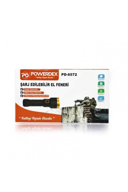 Powerdex PD-6572 Şarjlı Su Geçirmez El Feneri Powerdex PD-6572 Şarjlı Su Geçirmez El Feneri