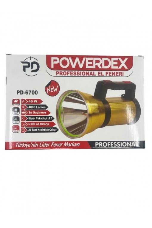 Powerdex PD-6700 40W 4000 Lümen Şarjlı El Feneri