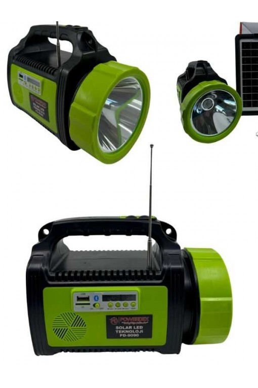 Powerdex Pd-9090 50W Güneş Enerjili Şarj Radyolu Avcı Kamp Feneri Powerdex Pd-9090 50W Güneş Enerjili Şarj Radyolu Avcı Kamp Feneri