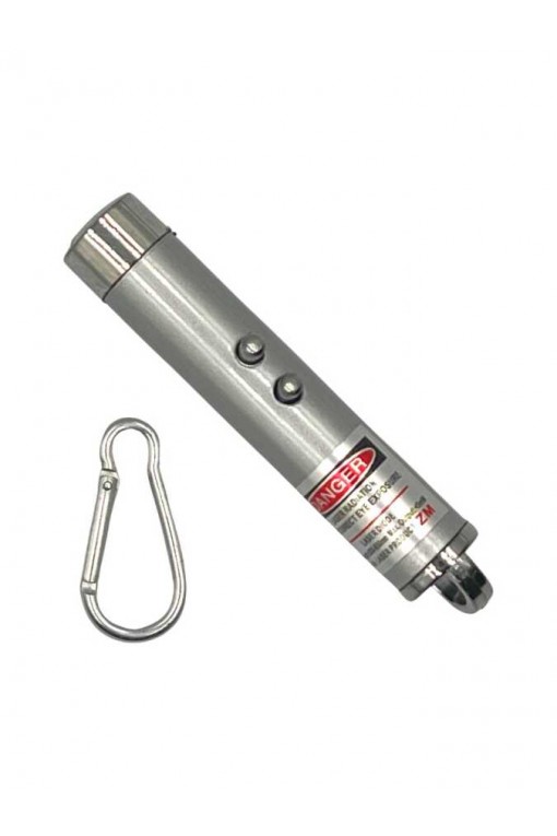 Powerdex Üçü Bir Arada Fener Lazer Gece Işığı Anahtar Zinciri Pilli Gri (PD-4872)