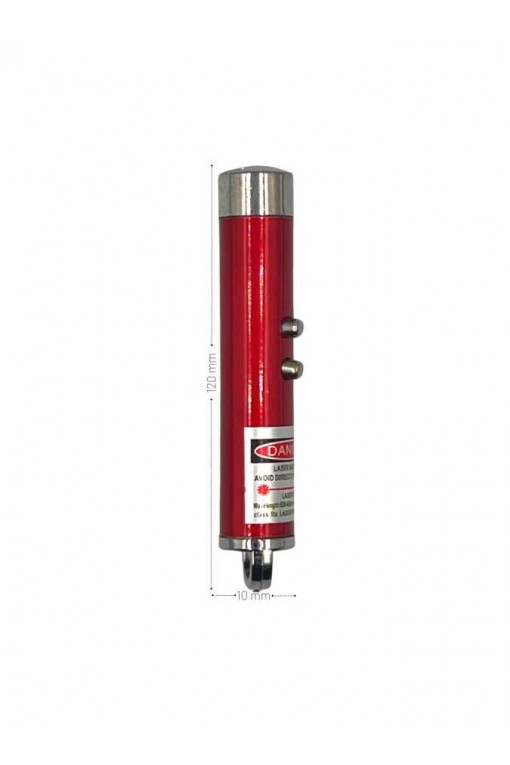 Powerdex Üçü Bir Arada Fener Lazer Gece Işığı Anahtar Zinciri Pilli Kırmızı (PD-4872)
