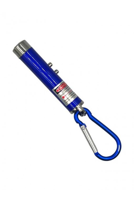 Powerdex Üçü Bir Arada Fener Lazer Gece Işığı Anahtar Zinciri Pilli Mavi (PD-4872)