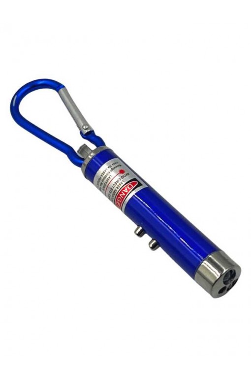 Powerdex Üçü Bir Arada Fener Lazer Gece Işığı Anahtar Zinciri Pilli Mavi (PD-4872)