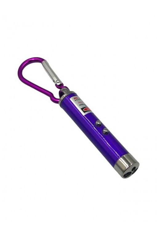 Powerdex Üçü Bir Arada Fener Lazer Gece Işığı Anahtar Zinciri Pilli Mor (PD-4872)