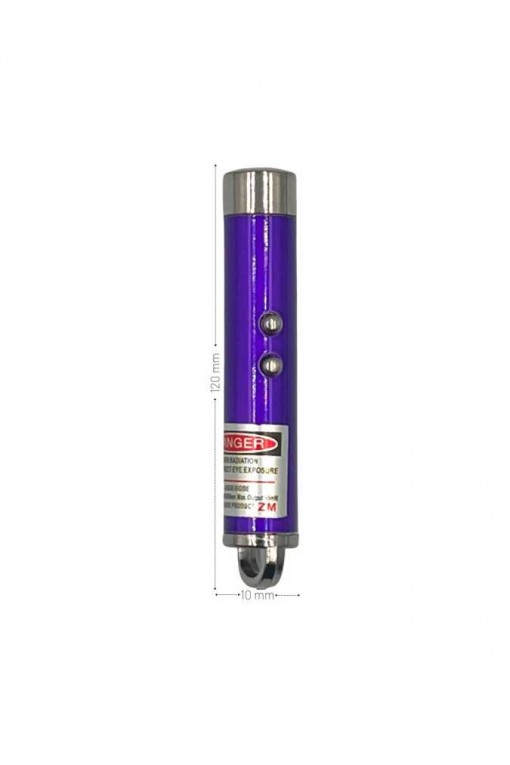 Powerdex Üçü Bir Arada Fener Lazer Gece Işığı Anahtar Zinciri Pilli Mor (PD-4872)