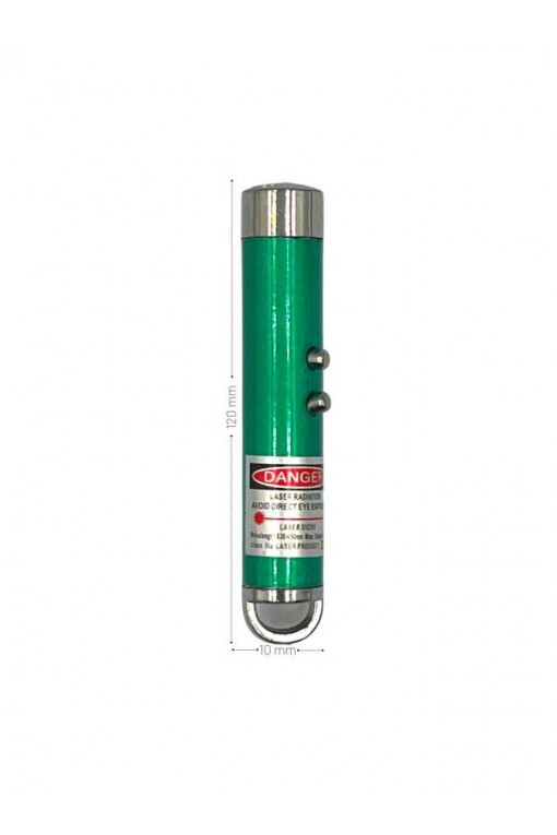 Powerdex Üçü Bir Arada Fener Lazer Gece Işığı Anahtar Zinciri Pilli Yeşil (PD-4872)